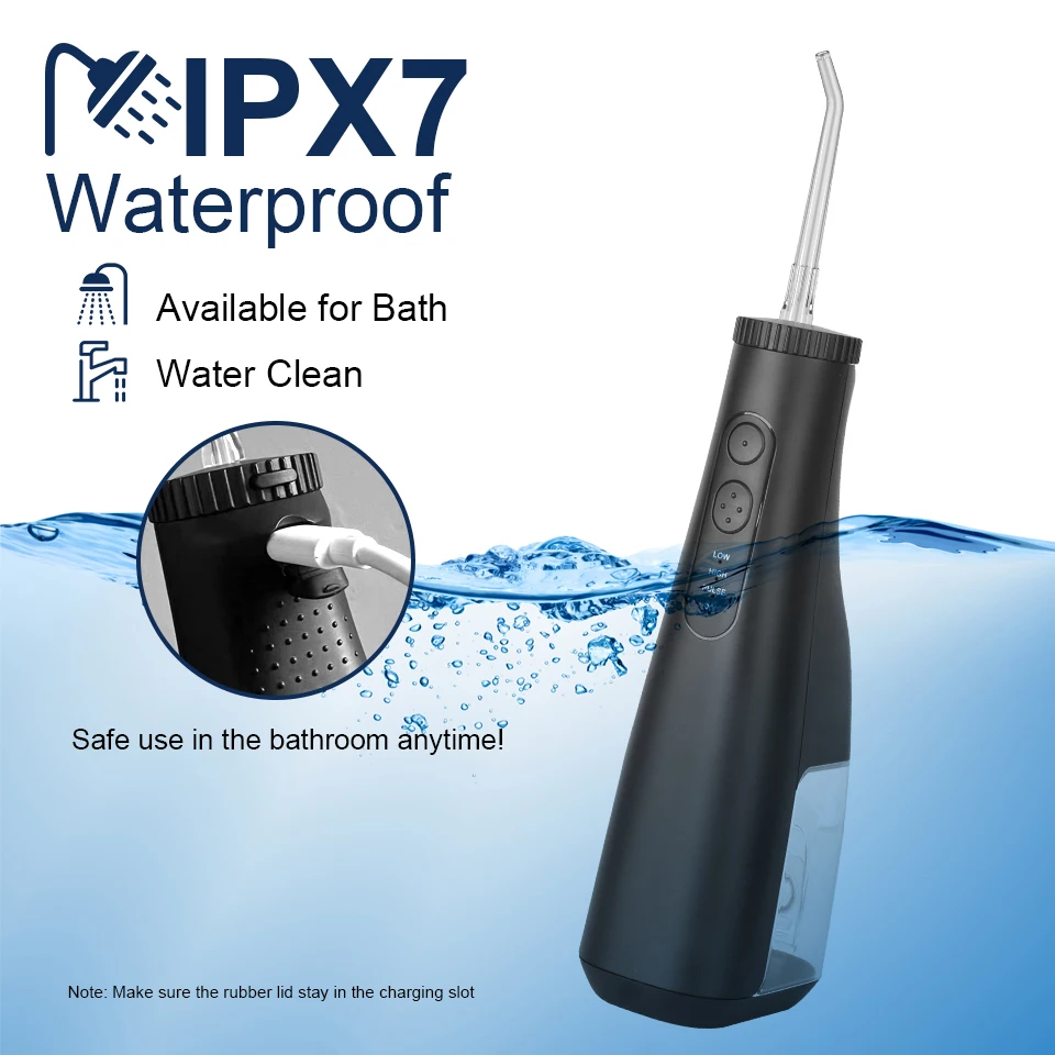 Baolijie Portable Ipx7 Waterproof Black Cordless Usb Rechargeable Electric Teeth Cleaning Dental