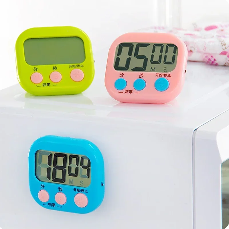1Pcs White Kitchen Large Screen Digital Timer Loud Alarm Magnetic Stand Cooking Count Down Timer Kitchen Tool