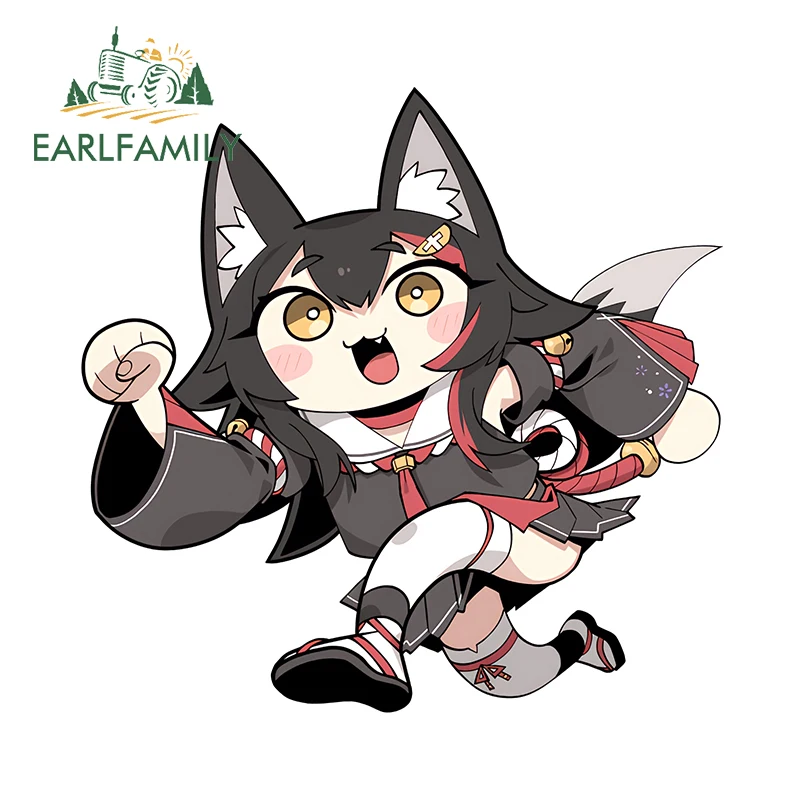 EARLFAMILY 13cm x 12.9cm Inugami Korone Hololive Car Stickers Kawaii Rat JDM Interesting Running Car Accessories Windows Decals