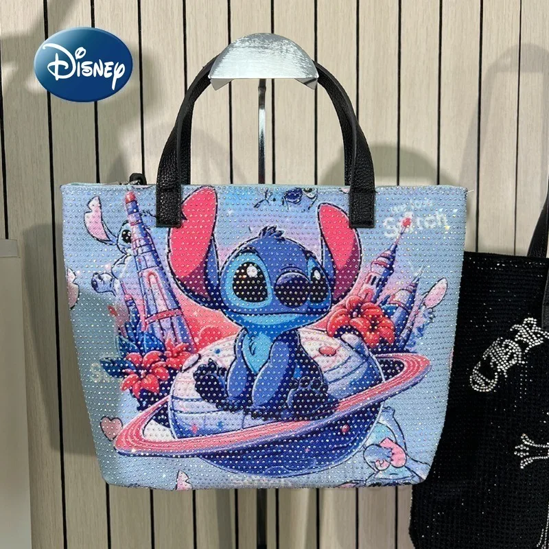 Disney's New Stitch Diamond Mini Handbag Cartoon Cute Women's Diamond Shoulder Bag Fashion Trend Women's Shoulder Crossbody Bag
