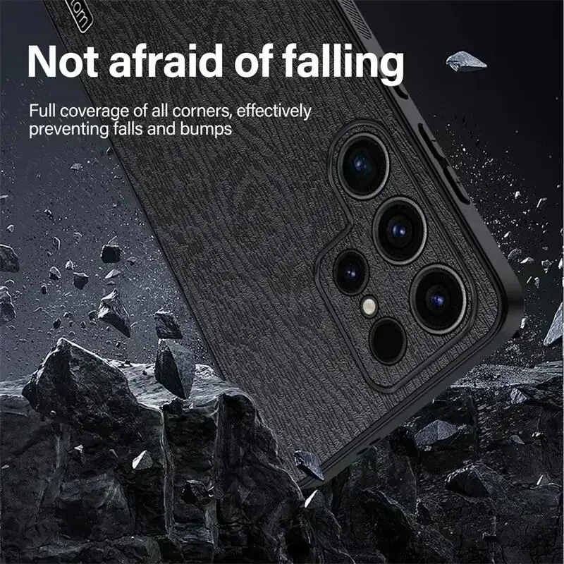Wood Pattern Case For Samsung Galaxy S23 S22 S21 Plus Note 20 Ultra Coque Shockproof Matte Trees Skins Silicone Phone Back Cover image 6
