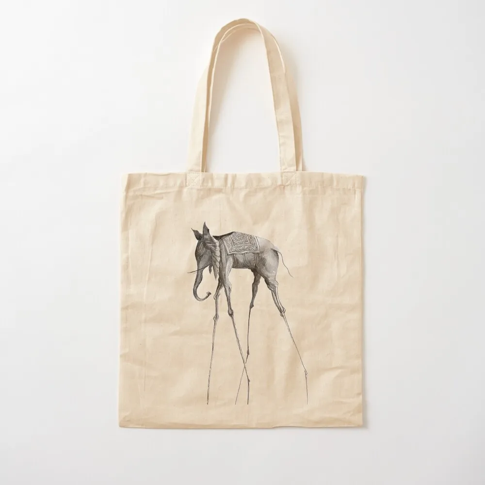 Dali's Elephant Tote Bag reusable shopping bag Reusable bags tote bag woman eco pack