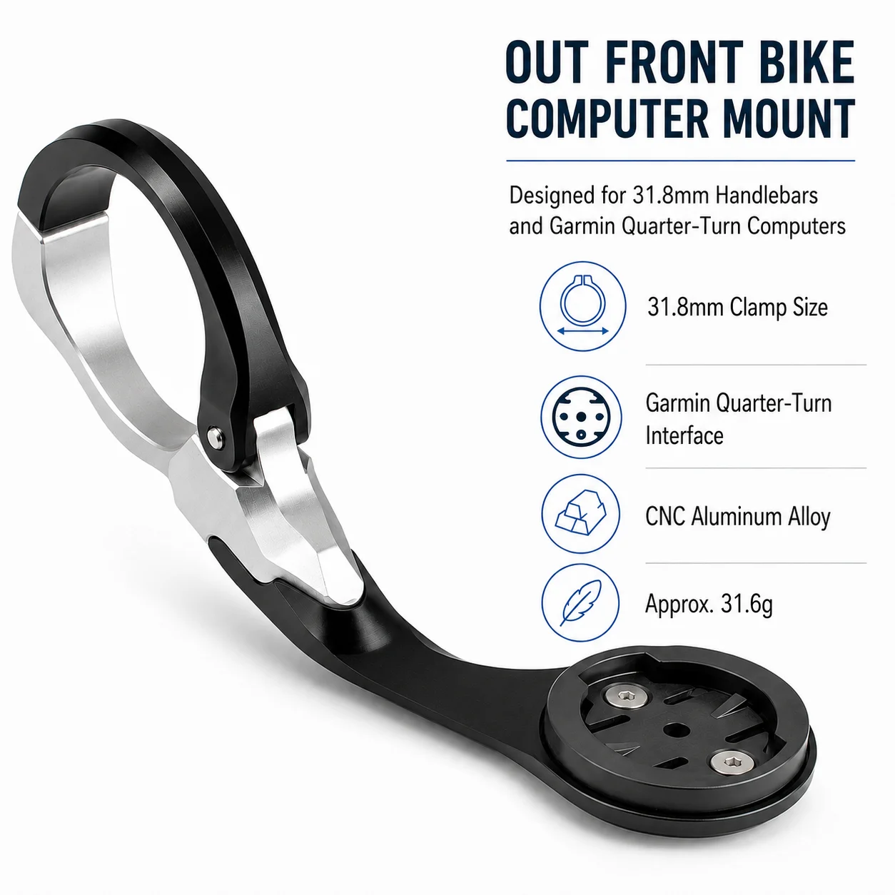 Aluminiowy uchwyt CNC na kompu – Out Front Bike Computer Mount Garmin recenzja i cena