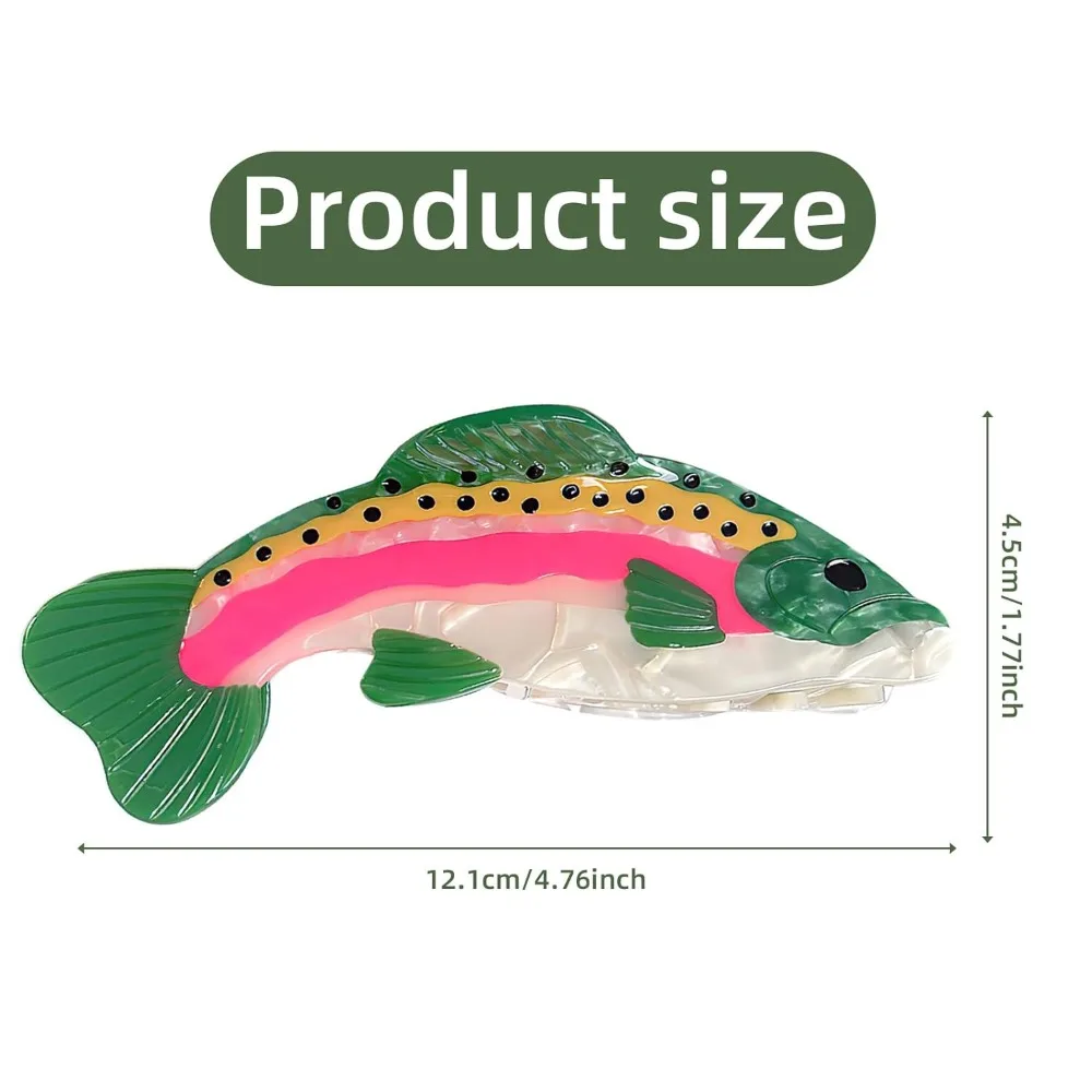 Novedad, pinza para el pelo de pez salmón, pinzas para el cabello de acetato, horquilla pequeña con garra para niñas y mujeres, pasadores lindos únicos antideslizantes para gruesas y
