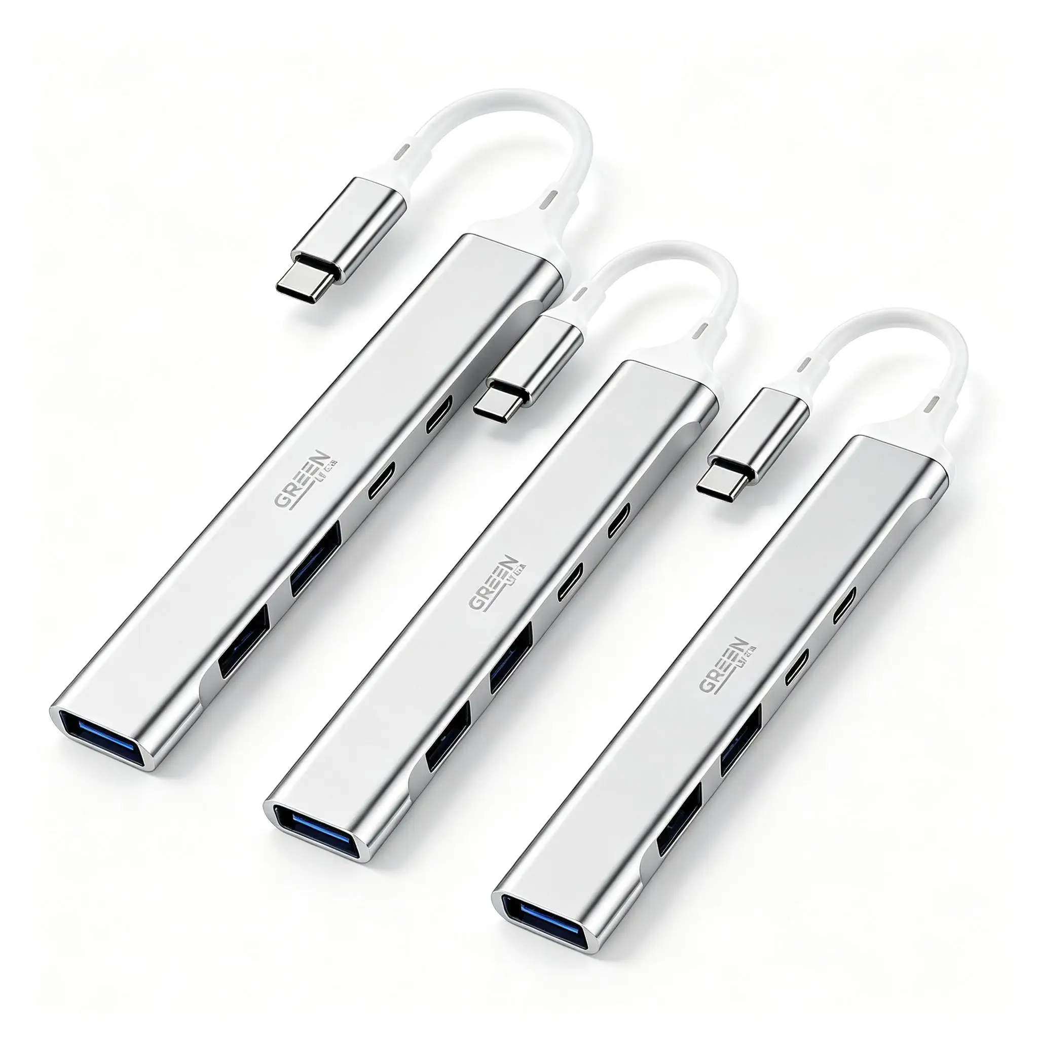 3er-Pack USB-C-Hub, 5-Port USB 3.0/2.0-Hub mit USB-C 100W USB PD, Hochgeschwindigkeits-Multiport-Splitter