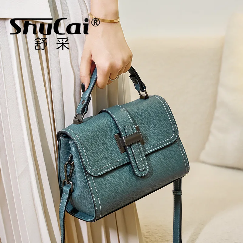 Genuine Leather Bags Fashion Female Summer Small Crossbody Leather Women\'s Bags Single Shoulder Tote Small Square Bag