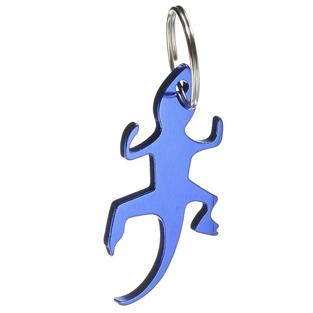 Cartoon Multifunction Alloy Keychains Lizard Shape Beer Corkscrew Keys Ring Openers Bottle Opener DIY