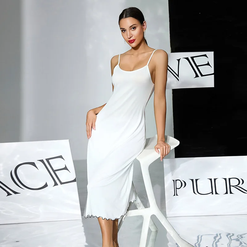 

Elegant Evening Dress for Women Sleeveless Slitless Gown Scalloped Trim Strapless Backless Midi Dress Wedding Guest Party Wear