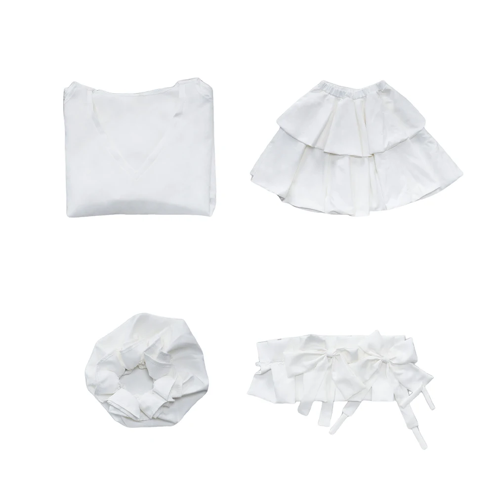 Alien Stage Young Sua Cosplay Costume Ruffle Bonnet Hat Bow Neck Collar Puff Blouse Double Layer Flounce Skirt Outfit Halloween view 5