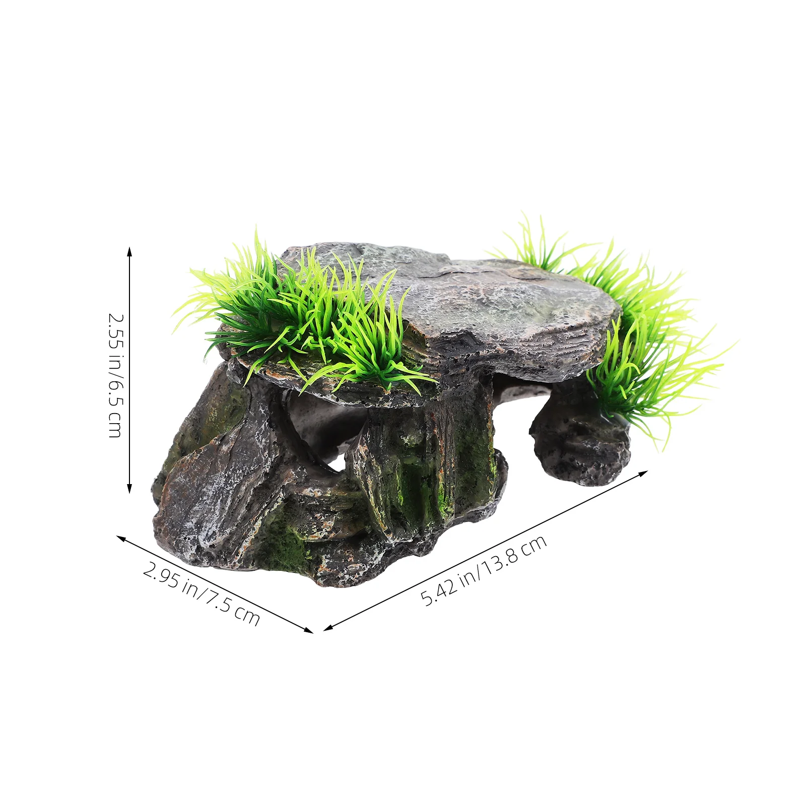 منصة تشمس الزواحف متعددة الوظائف والكهف المخبأ للسلحفاة المائية والسحالي والثعابين Geckos خزان السلحفاة المناظر الطبيعية #3