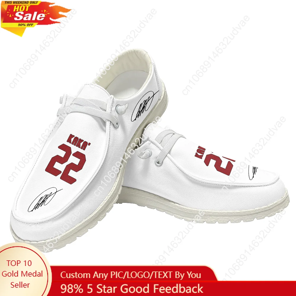 

Kaka No.22 Loafers Men Woman Youth Casual Shoes Brazil Soccer Star Lightweight Flat Footwear Custom Made Shoe White 2025