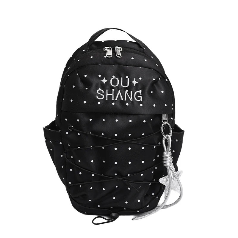 

New small bag with high aesthetic value in Korean styleinsFresh and sweet polka dot backpack for middle and high school students