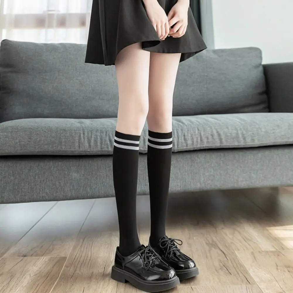 مكافحة هوك النايلون مخطط الربط جوارب طويلة رقيقة وهمية العجل الجوارب النساء جوارب مطابقة فستان سلس الجوارب فتاة