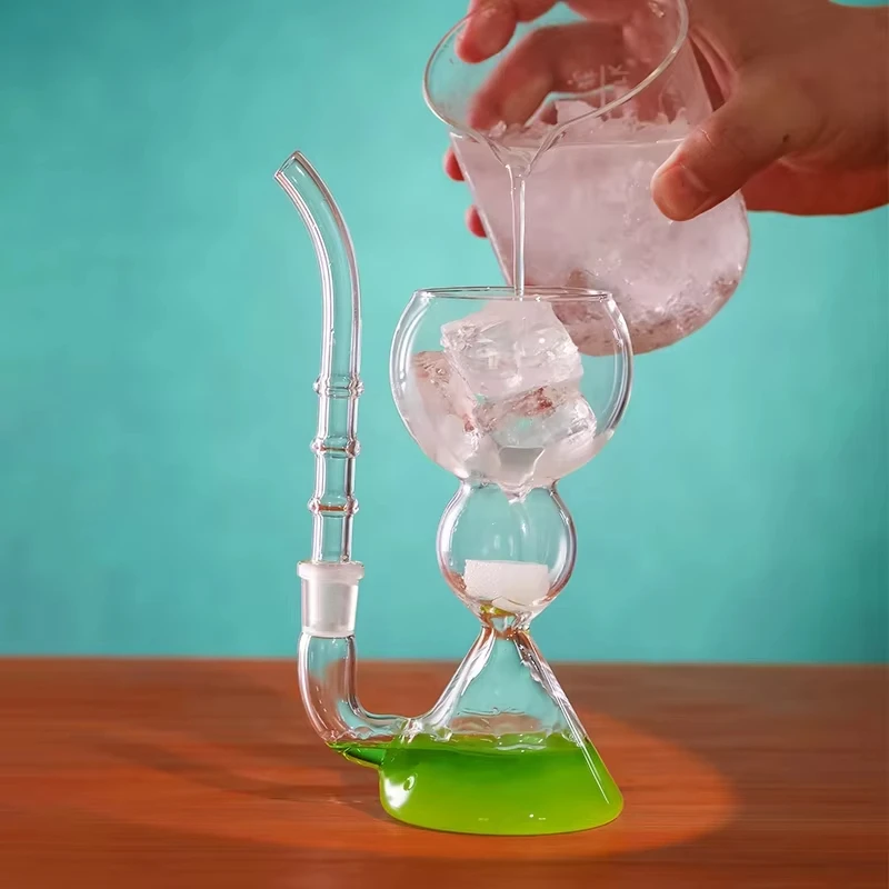 

Transparent Absinthe Glass/Glass Cup with Straw/Cocktail Glass/High Borosilicate Heat-Resistant Glass Cup