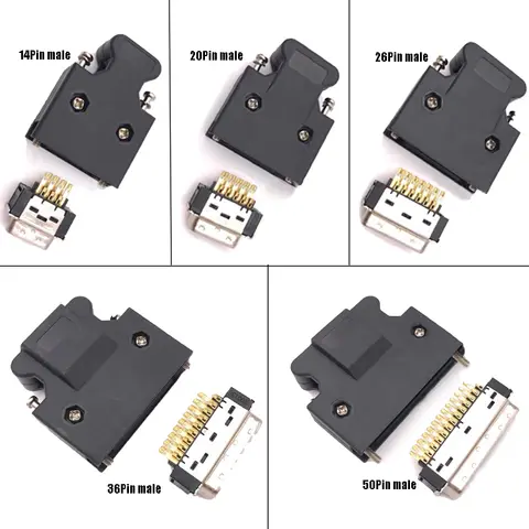 Panasonic Yaskawa Mitsubishi 서보 모터 드라이버 CN1 2 X4 플러그 14/20/26/36/50 핀 커넥터에 적합한 1PCS