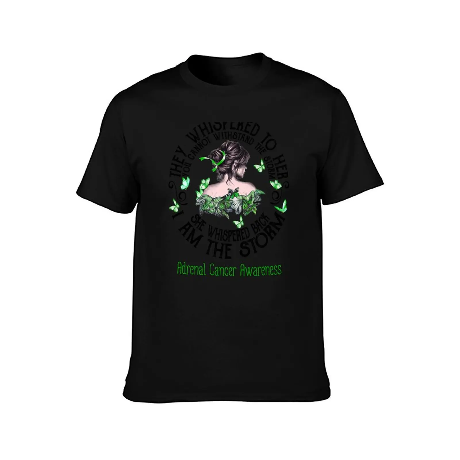 Women I Am The Storm Adrenal Cancer Warrior T-Shirt Sports Casual Short Sleeve Cotton Tee