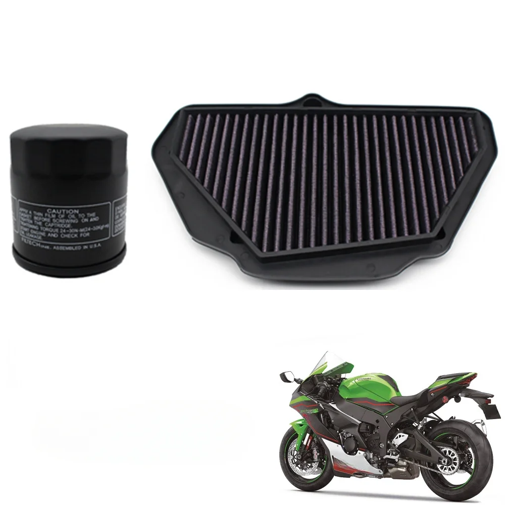 

Motorcycle High Flow Air Filter For KAWASAKI Ninja ZX-10R ZX1000 ABS 2016-2023 Intake Cleaner Engine Protection Accessories