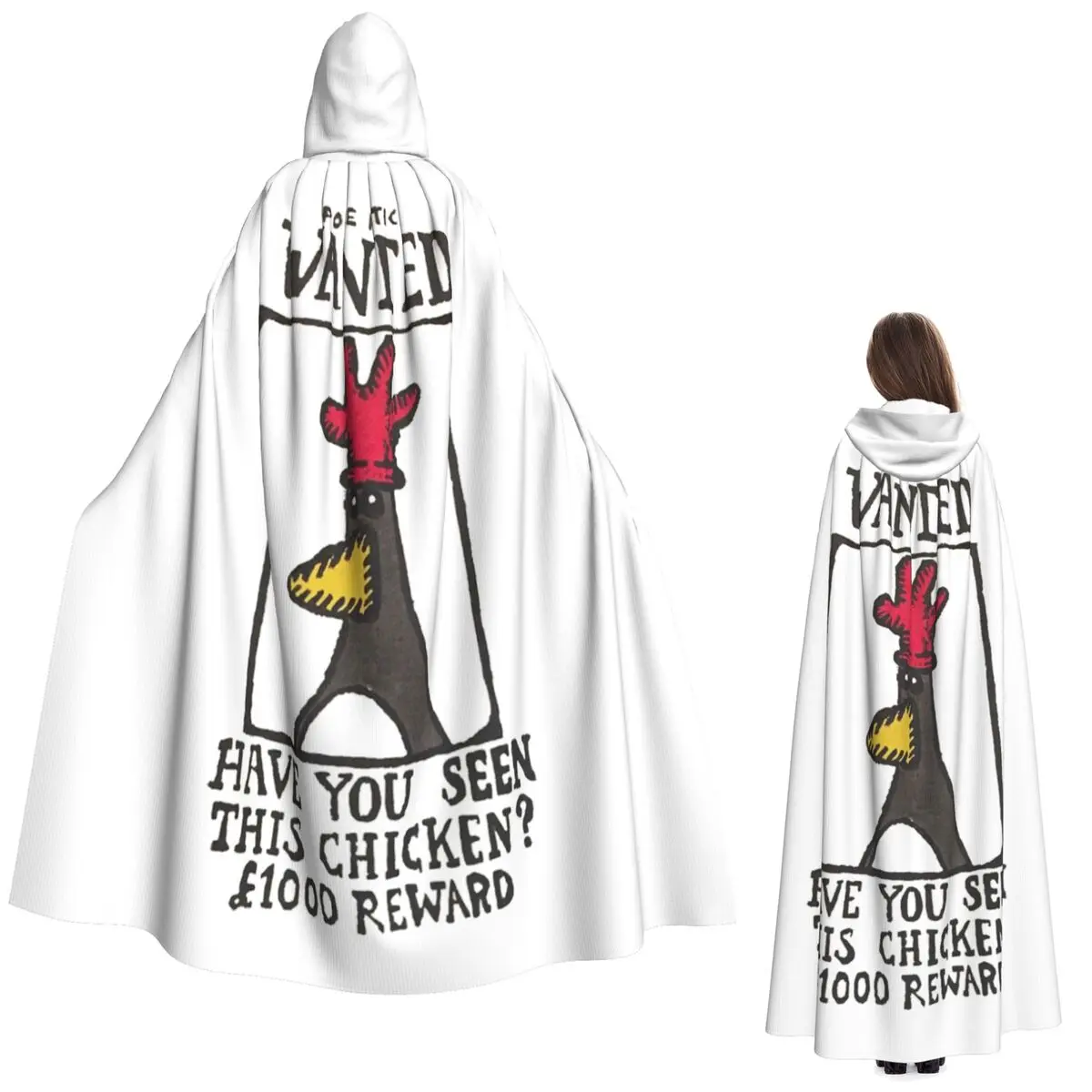 

Have You Seen This Chicken Long Hooded Cloak Witch Medieval Costume Cosplay Cape HalloweenCoat Adult Unisex
