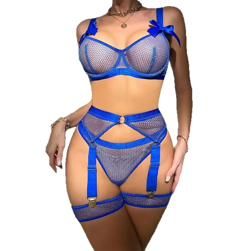 Bikini lingerie mesh sexy temptation bow tie lingerie set swimsuit