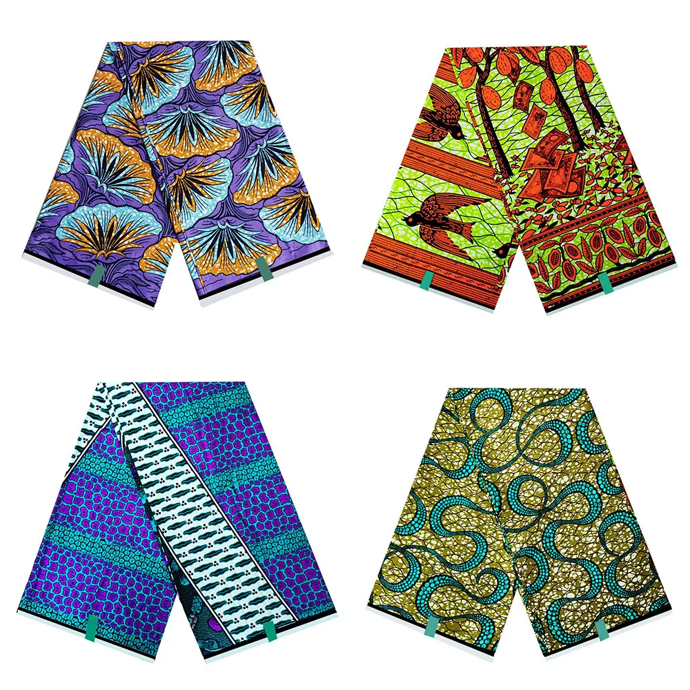 

6Y African wax dyed fabric pure cotton Ankara wax printed fabric