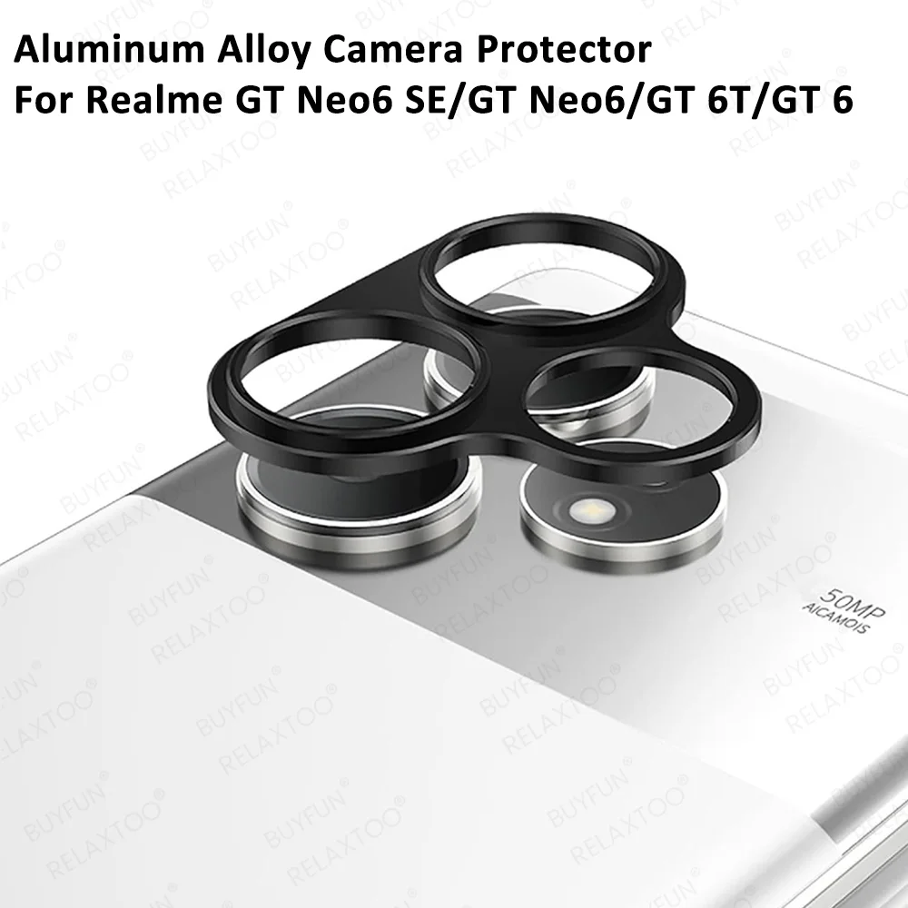 For Realme GT 6 Case 3D Rear Camera Aluminum Alloy Metal Cover On RealmeGT6 Neo6 SE Neo 6 GT6 T 6T 6SE 5G  Lens Screen Protector