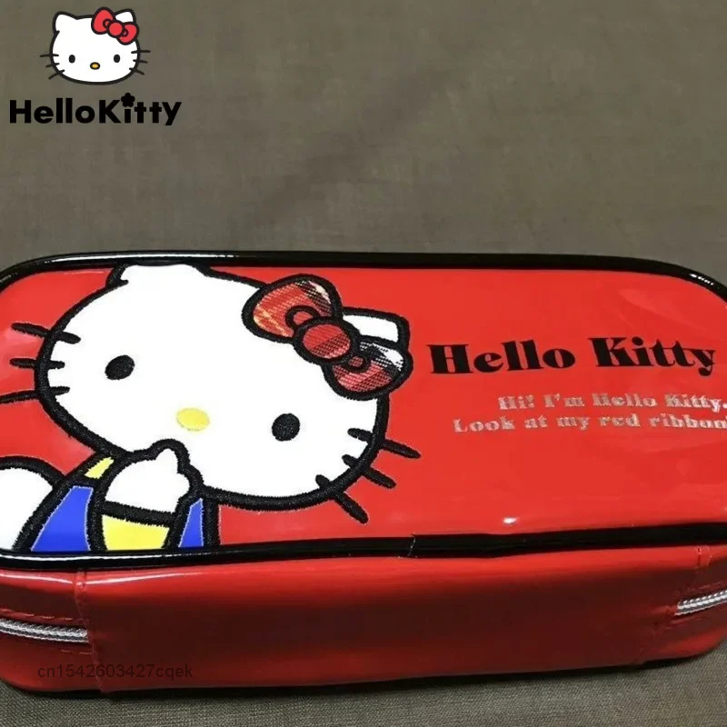 Sanrio Hello Kitty Red Cute Bags Large Capacity Pen Case EVA 3D Printed Anti Fouling Stationery Box Y2k Girl Fashion Storage Bag