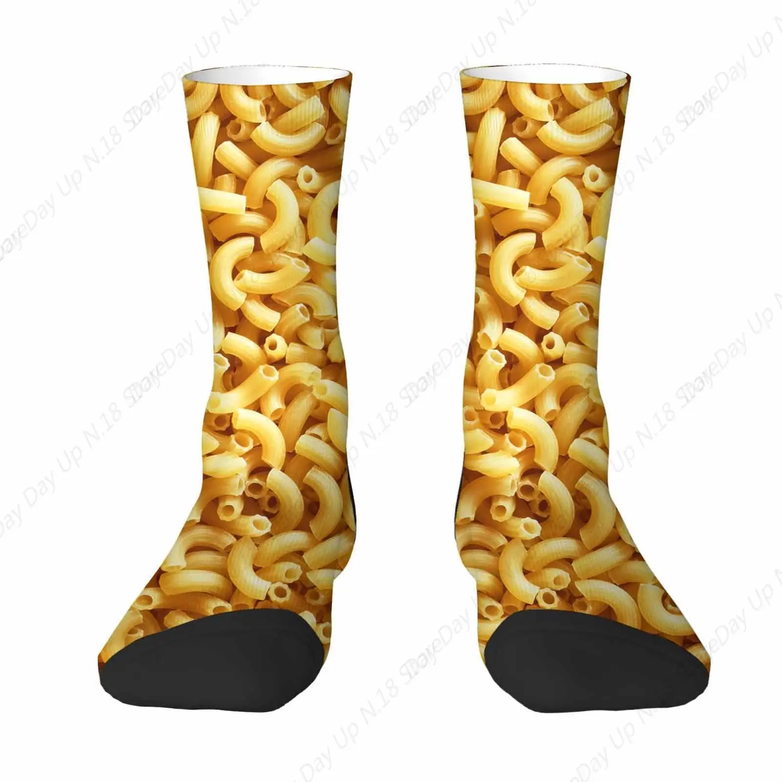 Italian Macaroni Pasta Funny Novelty Crazy Crew Socks Rigatoni Noodles Mens Socks For Women Gifts Dress Socks