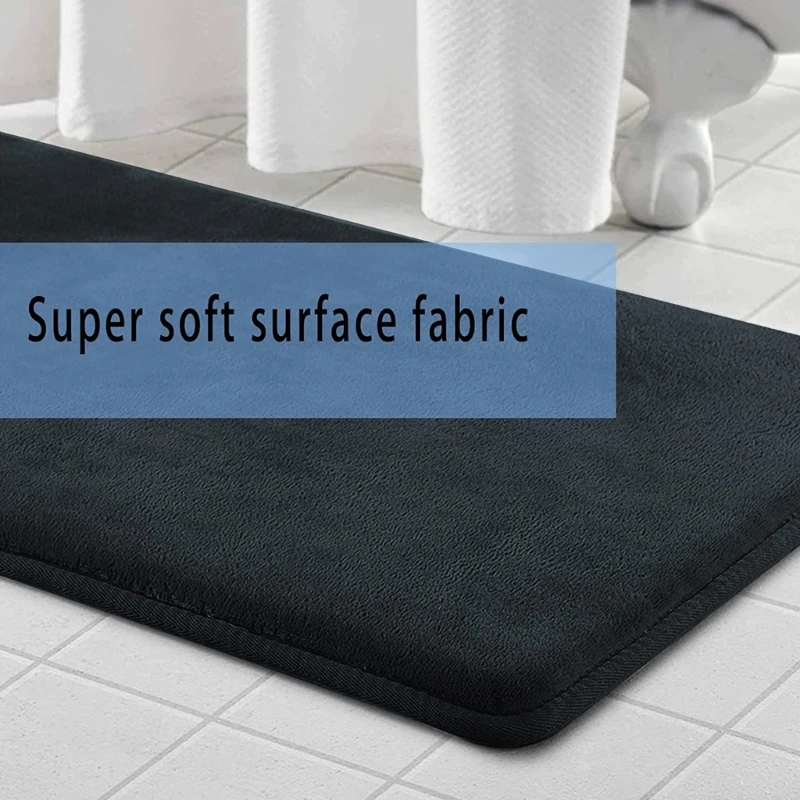 Set of 3 Bathroom Rugs Memory Foam Bath Mat Nonslip Toilet Mats Super Absorbent