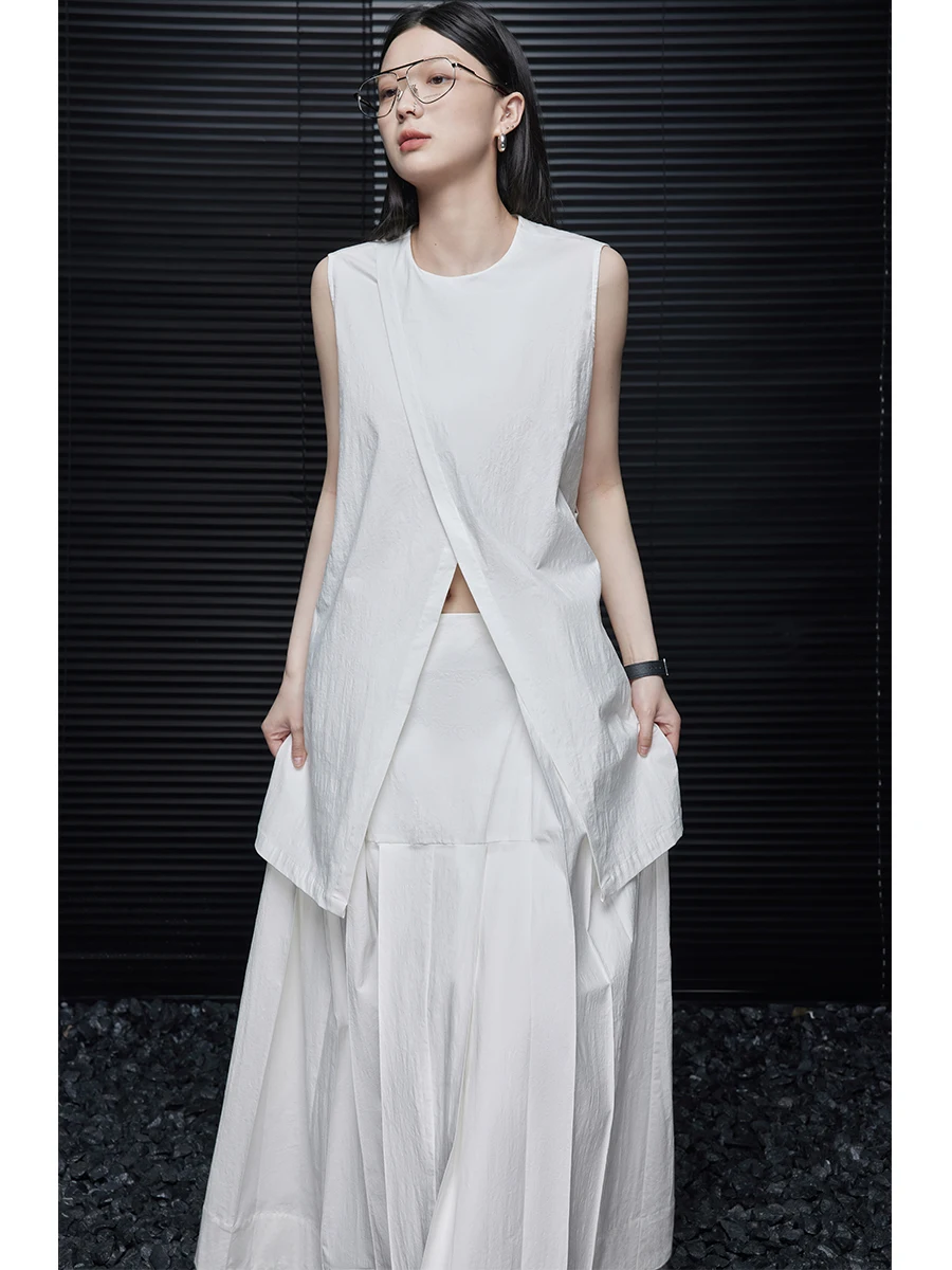 

Белый женский жилет Svel свободного кроя, лето 2024, повседневный, уникальный, для ношения под одеждой, премиум-класса, в уличном стиле, из смесового хлопка