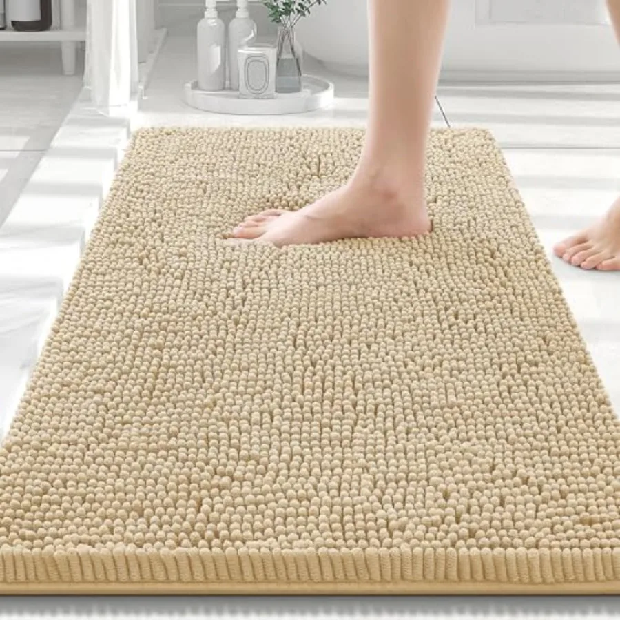 

Роскошные коврики для ванной комнаты из синели Smiry 30x20, очень мягкий и впитывающий лохматый коврик для ванной, который можно стирать в машине, нескользящий плюшевый ковер Runne