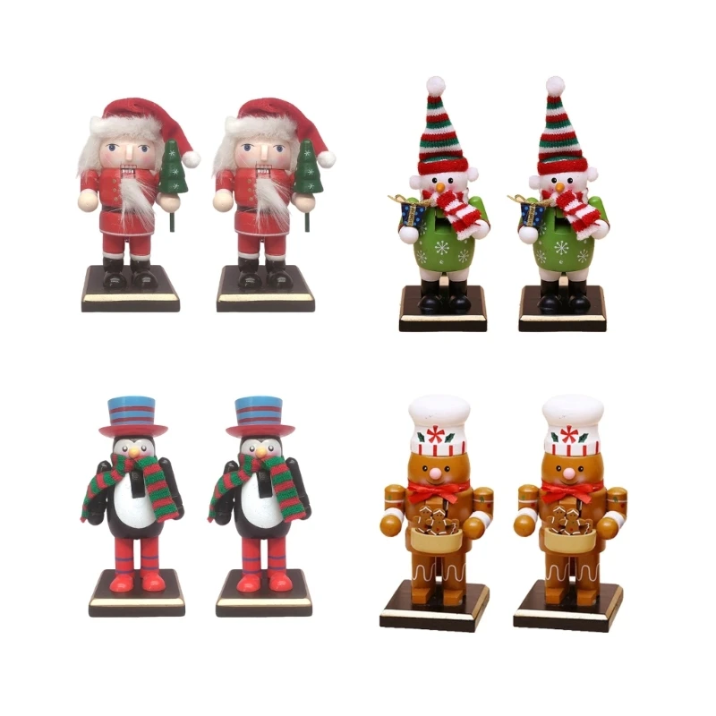 

Handmade Nutcrackers Desktop Decors Nutcrackers Soldier Ornament Traditional Christmas Decoration for Festival