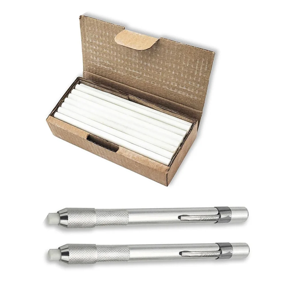 1 set Soldered Soapstone Pencil Holder 40 Soapstone Refills with Metal Round Holders Removable Marking Tools for Welding parts
