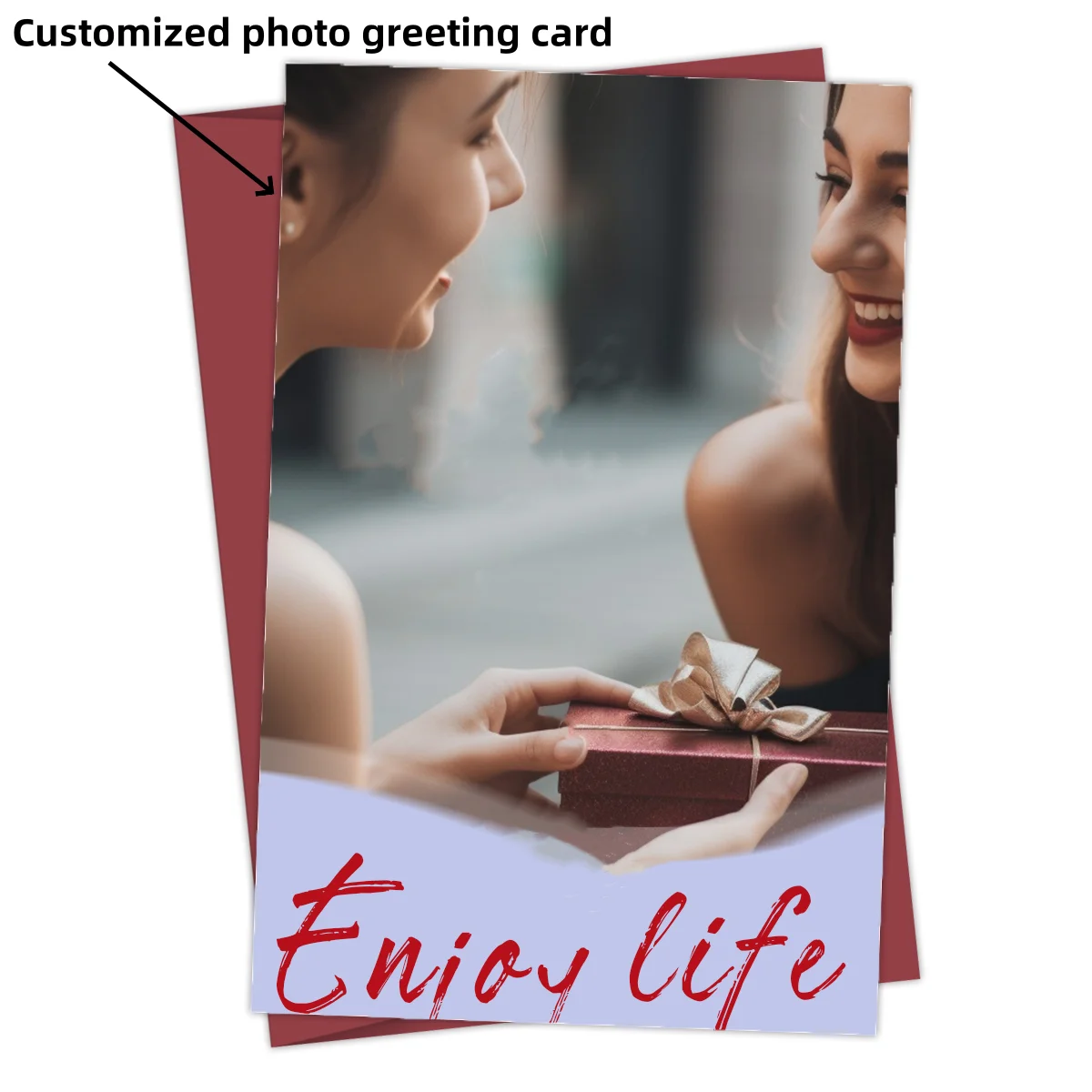 Tarjeta de felicitación artística con foto personalizada, con sobre, para boda, cumpleaños, regalos de aniversario, invitación de fiesta, notas de agradecimiento, 1 ud.