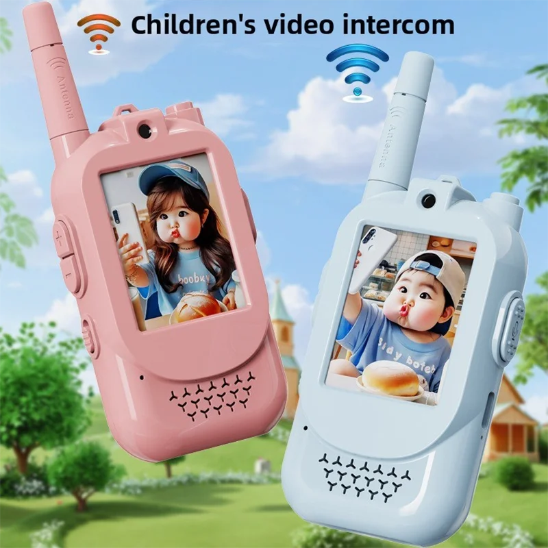子供用ビデオインターホン、長距離屋外玩具、かわいい子供向けインタラクション、type-c充電、長持ちバッテリー