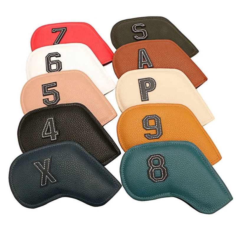 20X Golf Iron Head Cover Iron Head Cover Wedge Cover/Golf Club Covers PU Leather Waterproof Number 4/5/6/7/8/9/P/S/A/X