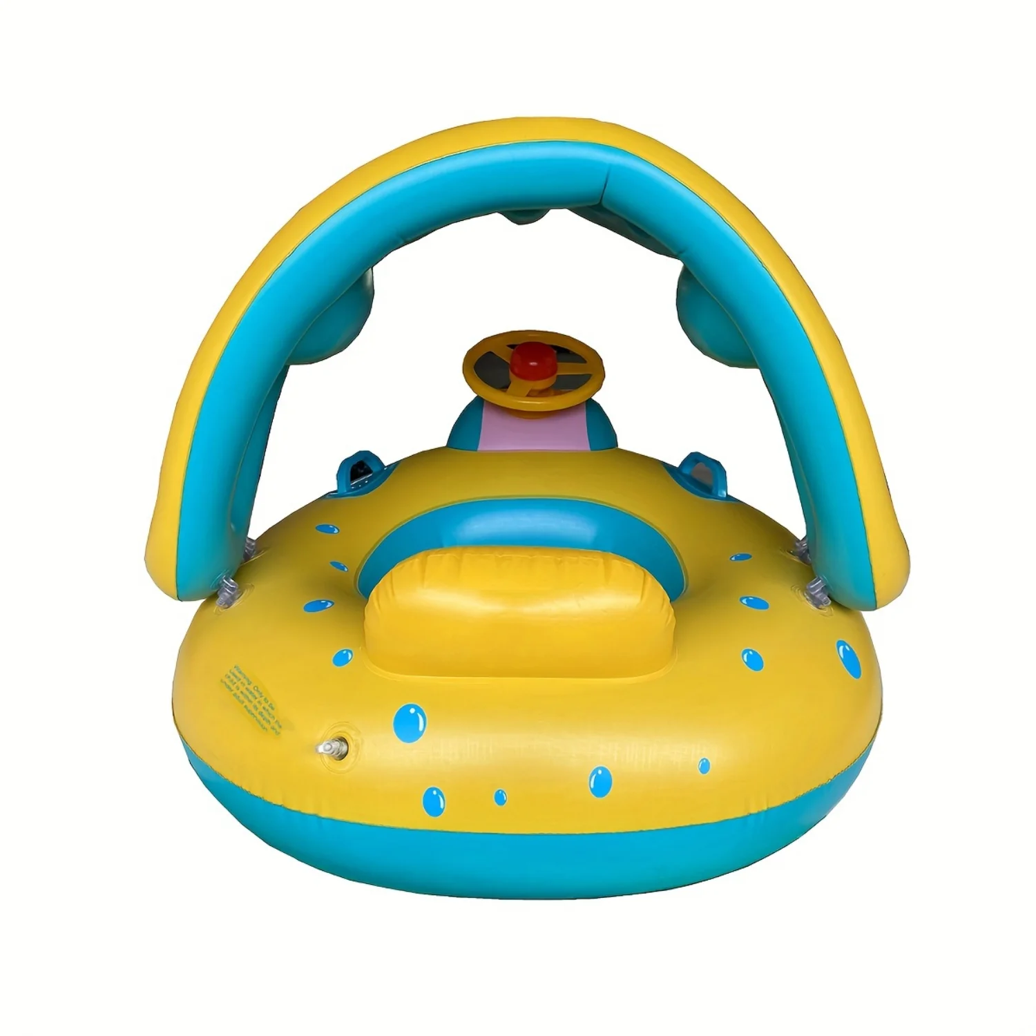 1pc PVC Children's Swimming Ring Inflatable Water Toy with Sun Shade - Pool Float for Kids