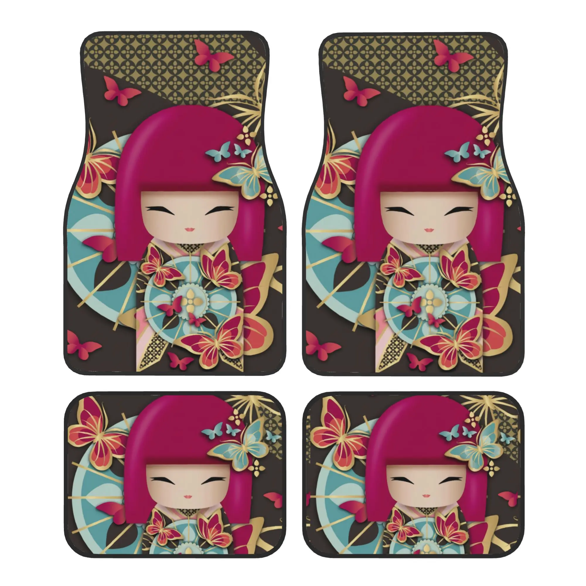 conjunto-de-tapetes-de-carro-em-veludo-cristal-sakura-kokeshi-para-meninas-4-pecas-tapetes-universais-dianteiros-e-traseiros-protecao-para-o-interior-do-carro