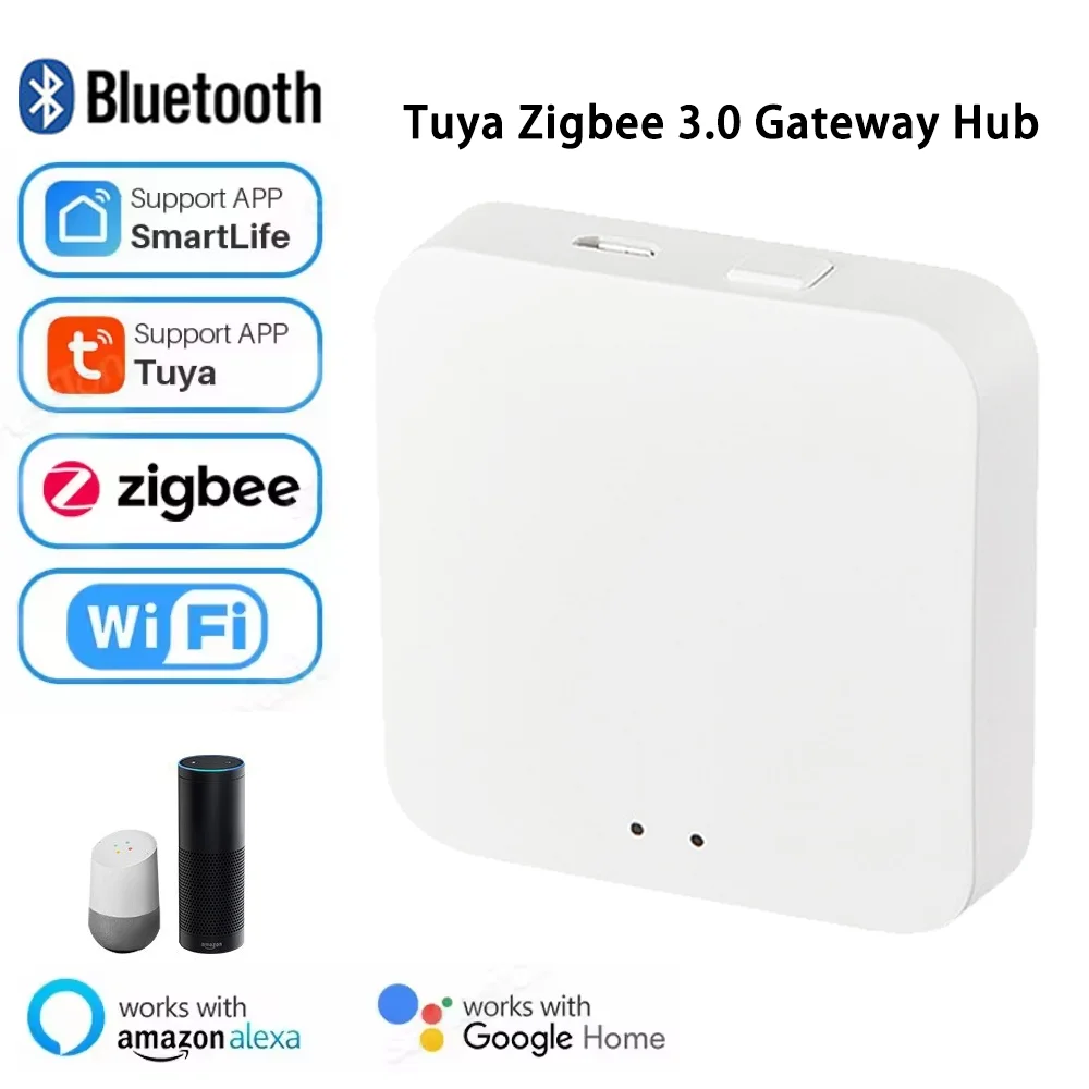 

Tuya Zigbee 3.0 Gateway Hub Умный дом Беспроводной мост Приложение Smart Life Устройство автоматизации дистанционного управления работает с Alexa Google