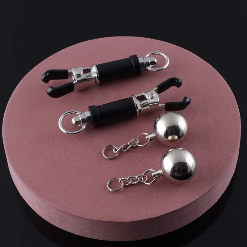 Female Nipple Masturbation Metal Nipple Clamp Slave Stimulator Heavy Nipple Clips Breast Bondage BDSM Sex Toy For Woman Sex shop