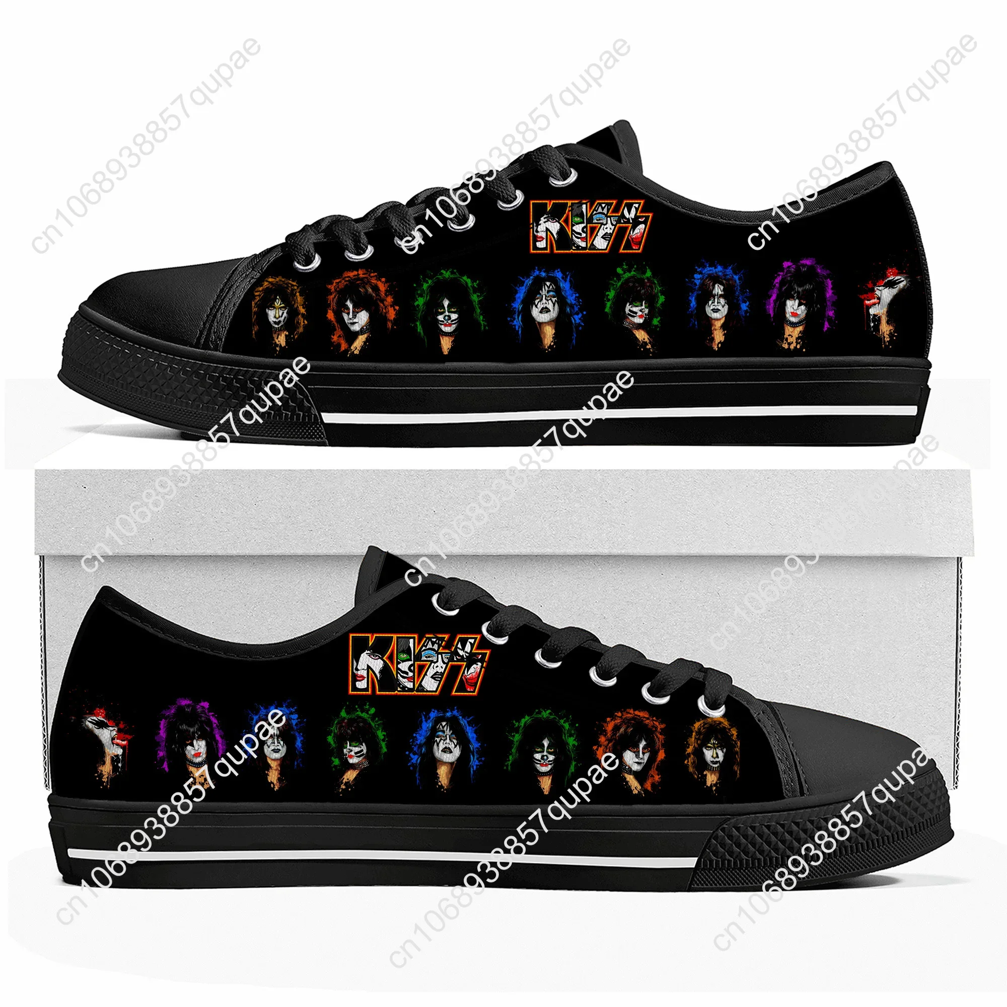 Heavy Metal Kiss Rock Band-Zapatillas de deporte de alta calidad para hombre y mujer, zapatos informales de lona, calzado personalizado para parejas