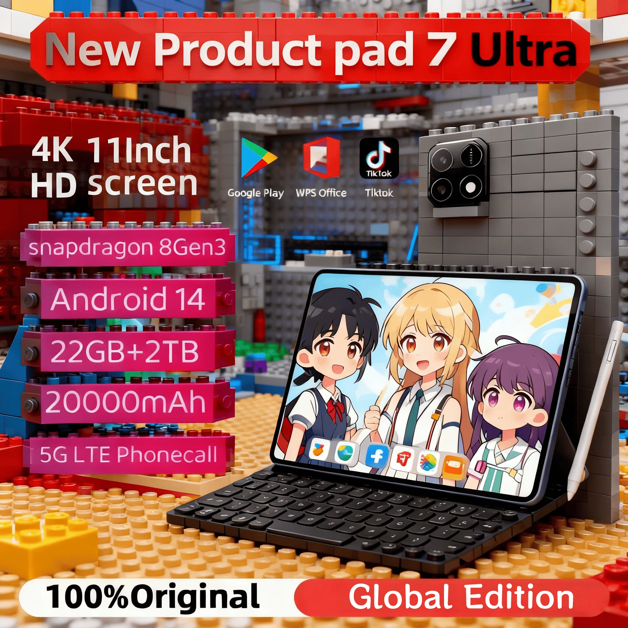 yZ[z2025N V O[o IWi ^ubgPC Pad 7 Pro Ultra Snapdragon 8gen3 Android 14 HD 4K 22GB + 2TB SIMfA 5G WIFI 120Hz