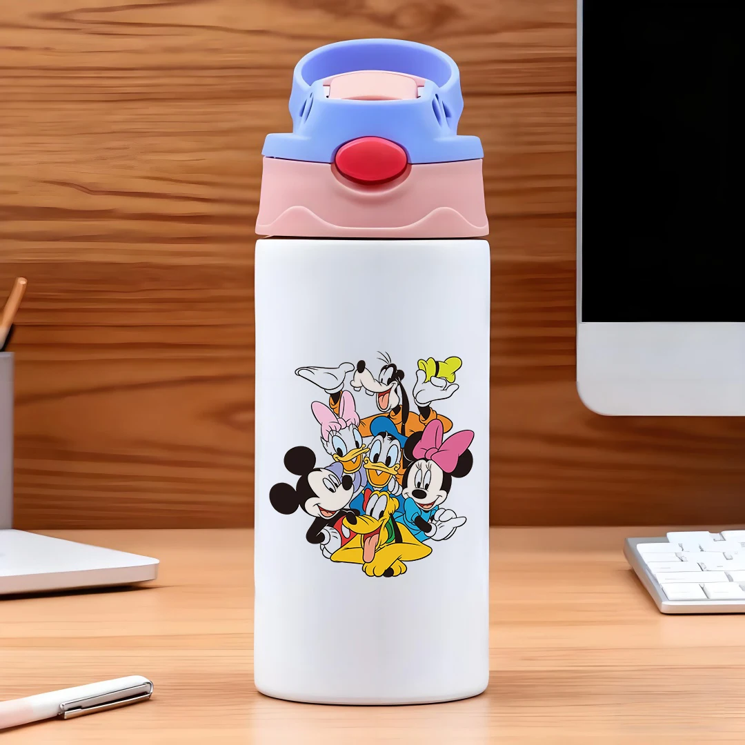 

Disney vacuum cup featuring classic cartoon characters Mickey Minnie Donald Duck Huey Dewey and Louie 304 stainless ste