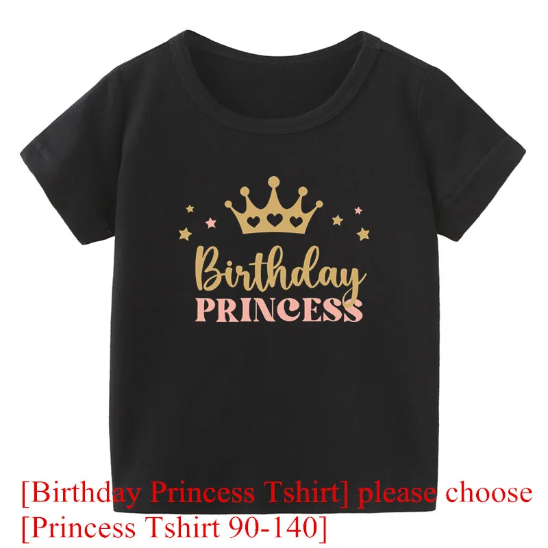 Cute Birthday Princess Dad Mom Family Matching Outfits Father Mother Kids Birthday Party T-shirt Costumes