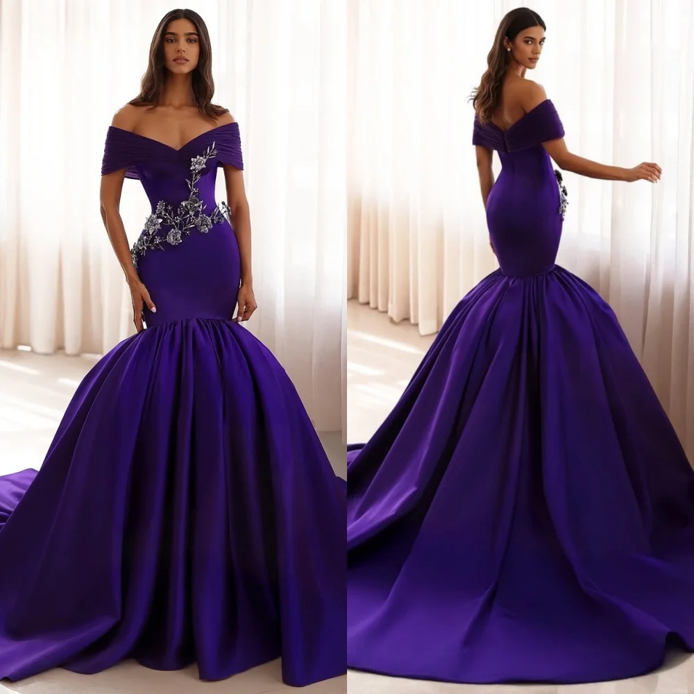 

Элегантные изысканные платья Charmeuse со складками и блестками по индивидуальному заказу, длинные платья с открытыми плечами, формальные платья на заказ