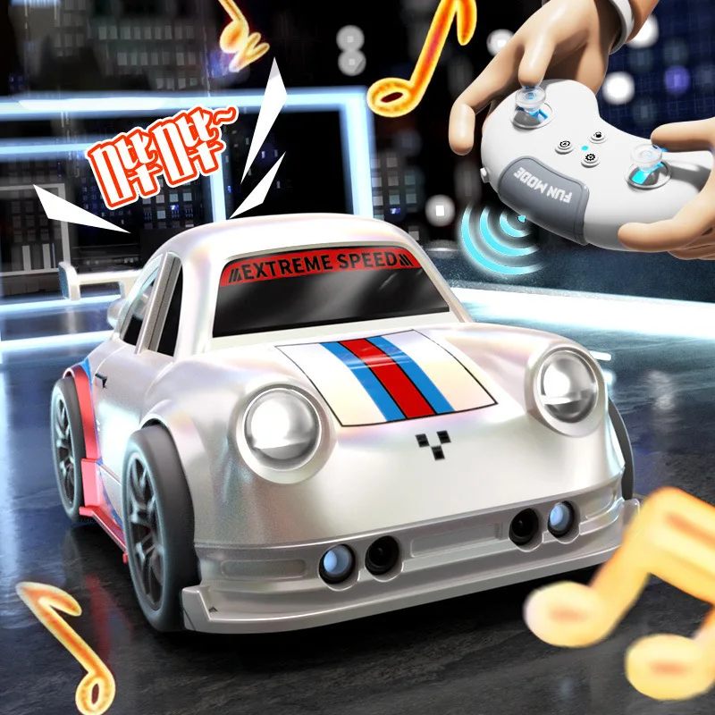 Desktop Mini Smart RC Car Remote Control Drift Escape Follow Sensor Toy Tabletop Racing Vehicle Kids Electronic Gift