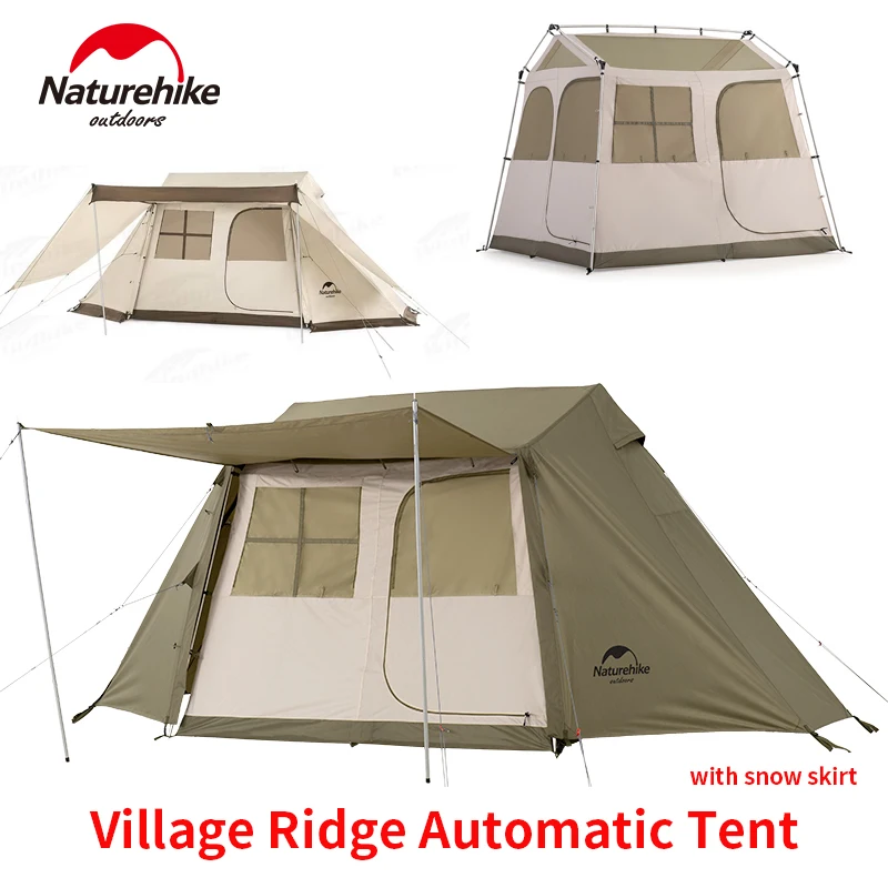 

Naturehike Village Ridge Tent 4 People Outdoor Camping Automatic Tent With Tarp and Snow Skirt 4-season Double Layers Quick Open