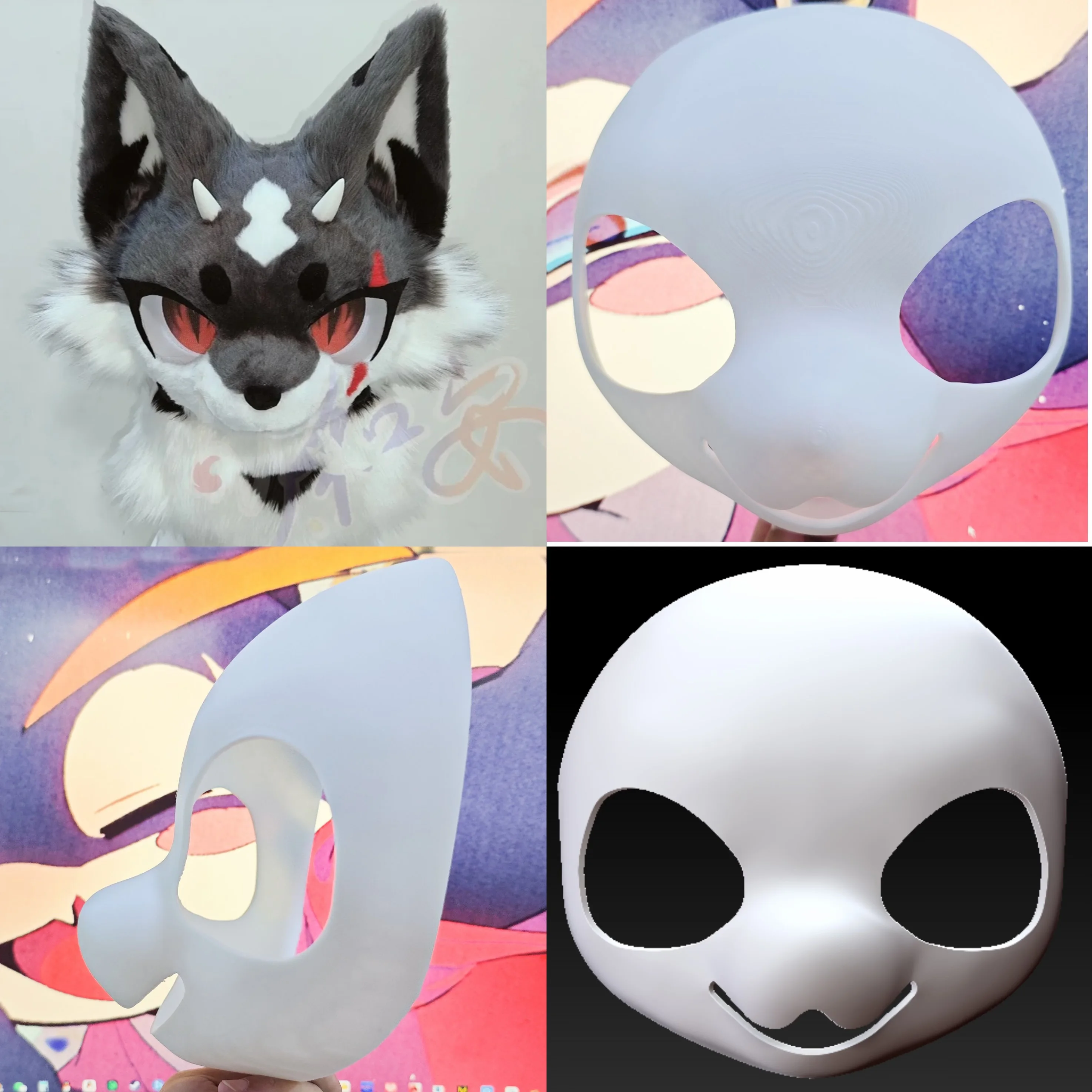 

Kigurumi short nose Base Mask Fursuit Resin Kig Serie Beast Suit 3D printed Skull Furuit Costume DIY Accessories kemono mask