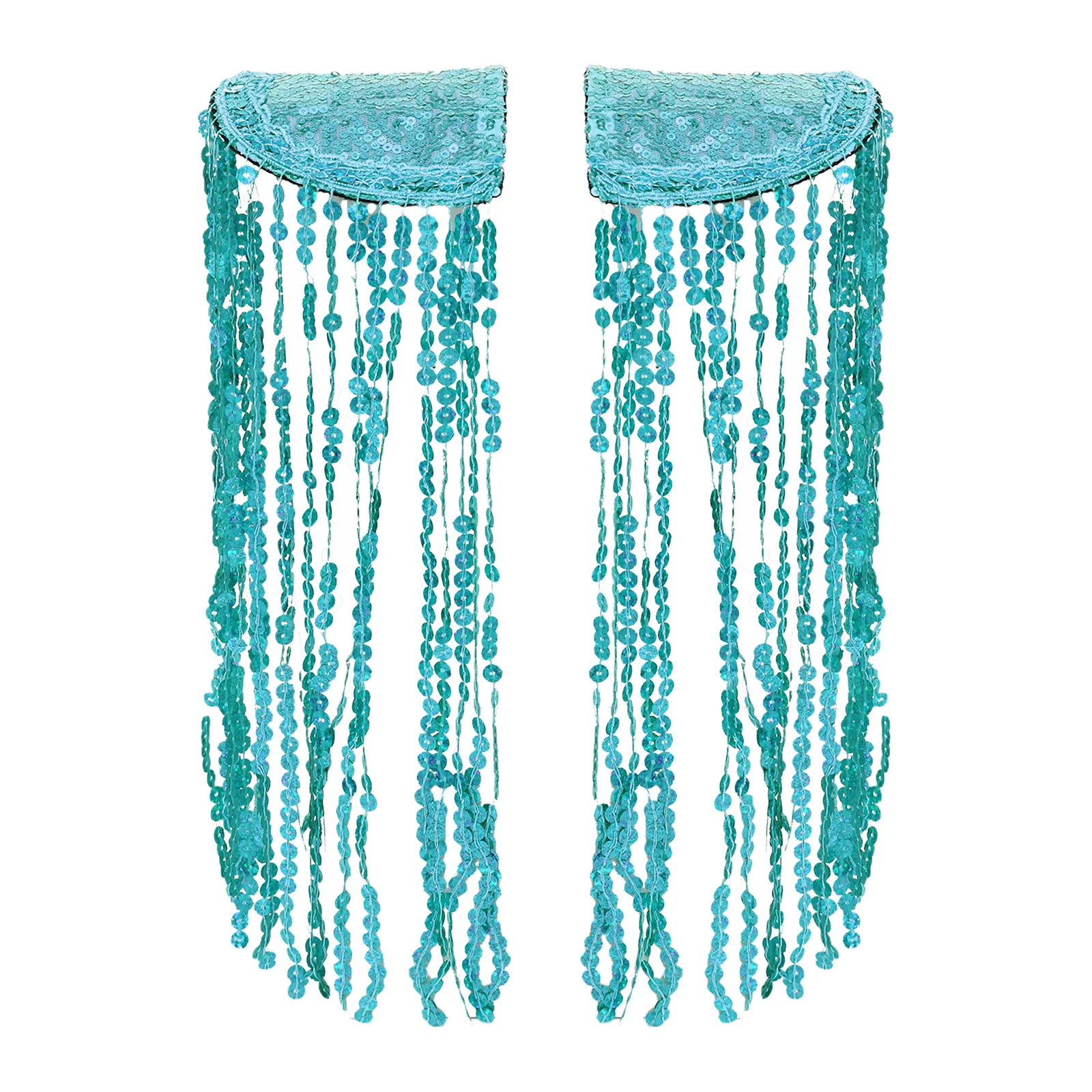 반짝이는 태슬 스팽글 어깨 장식 1쌍, 옷, 펑크 코트, 수트 DIY용 태슬 어깨 클립, 여성 및 남성용 아플리케