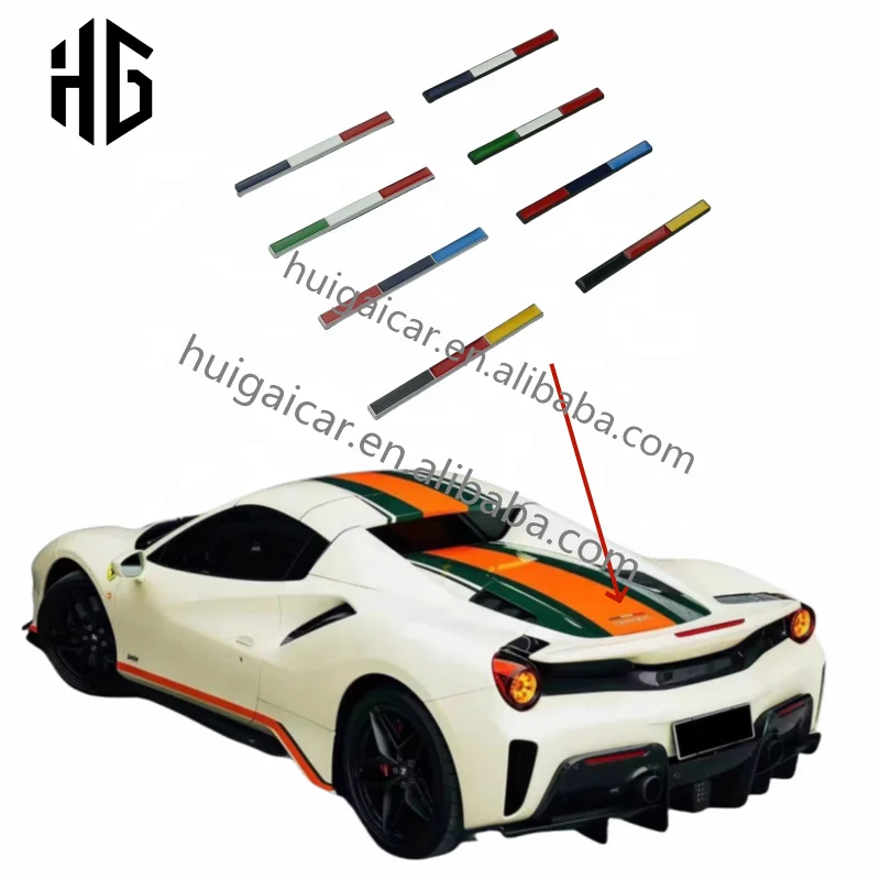 

Cheap Price for Ferrari Italian Flag Badge Emblem for 488 GTB F8 SF90 458 F12 812 430 Car Rear Hood Logos Stickers