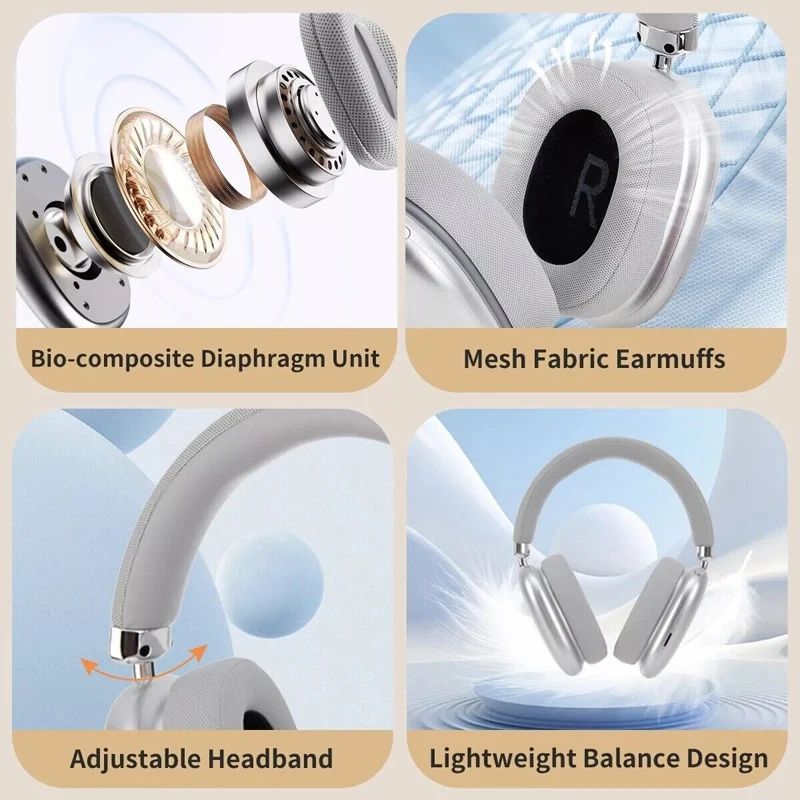 P959 Wireless for Bluetooth Over-Ear Headphone Gaming Headset with Noise Cancelling Feature TWS Earphones & Headphones